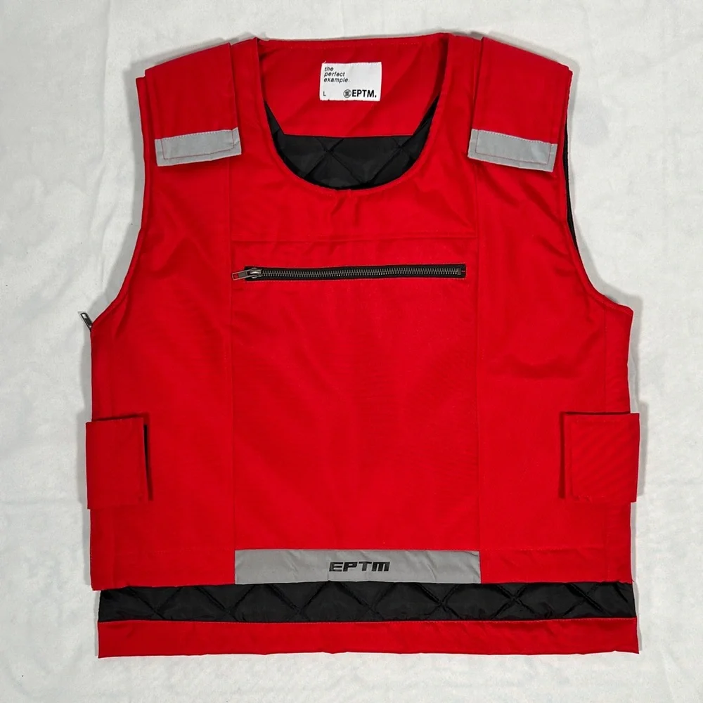 EPTM The Perfect Example Reflective Flow Urban Dance Hiphop Rapper Red Vest Mens